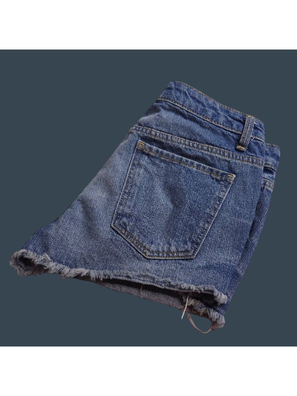 Mossimo Supply Co. Womens Distressed Denim Shorts 7 Medium Wash Frayed Hem